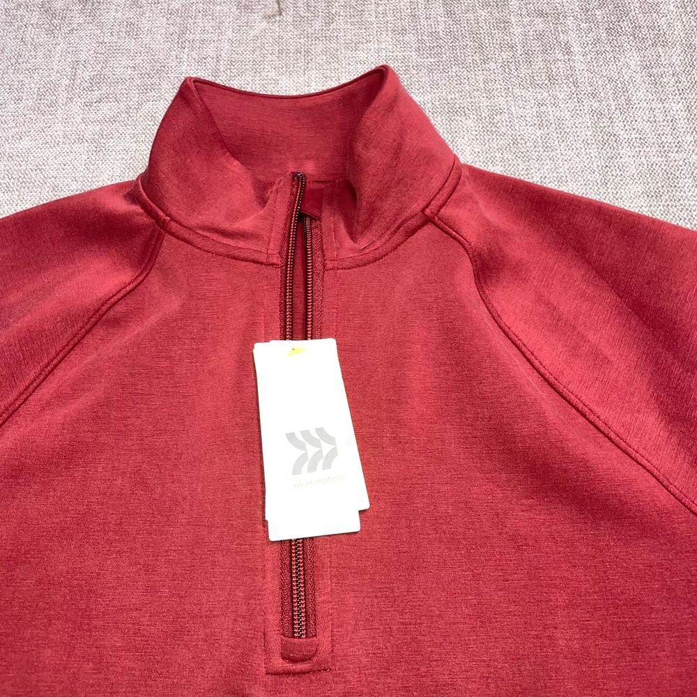 All in Motion Airy Sleek Sweatshirt Women's XS Maroon Stretch Comfort Half Zip - Picture 3 of 11